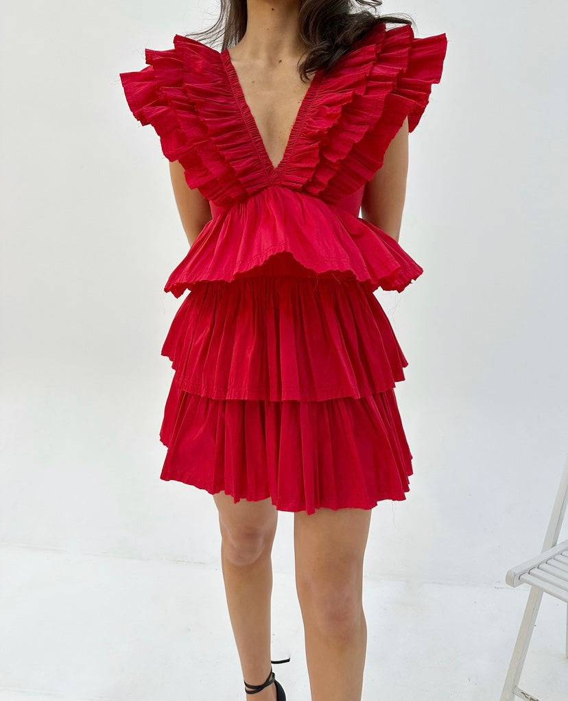 Ruffled Mini Dress - Drobey Ruffled Mini Dress - Drobey