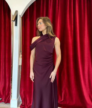 Amiya Satin Midi - Wine