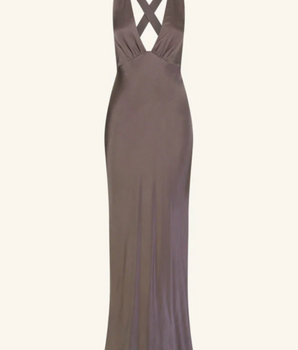 Leni Plunge Dress - Graphite