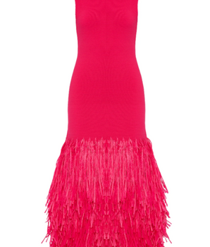 Aje Raffia Midi - Fuschia