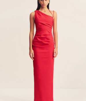 Lani Asymmetric Dress - Chilli