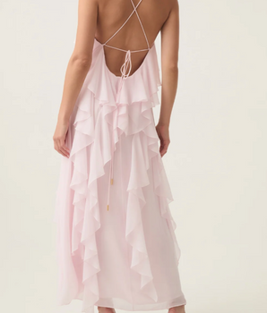 Aje Valentine Frill Maxi - Pastel Pink