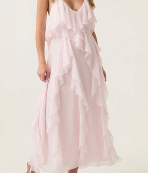 Aje Valentine Frill Maxi - Pastel Pink