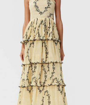 Ganni Pleated Yellow and black