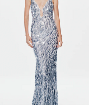 Misha Sapphire Sequin Dress