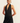 Bianca Halter Plunged Dress - Black