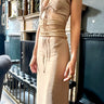 Tulle Panel Halter Dress - Drobey