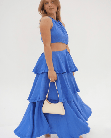Marine Blue Wave Dress - Drobey