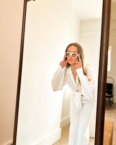 Jordy Sunglasses in White - Drobey