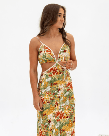 Poppies Silk Dress - Drobey