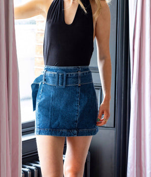 Tia Belted Mini Skirt - Drobey