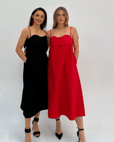 Verona Dress in Red - Drobey