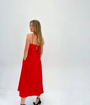 Verona Dress in Red - Drobey