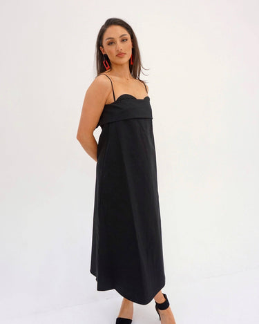 Verona Dress in Black - Drobey